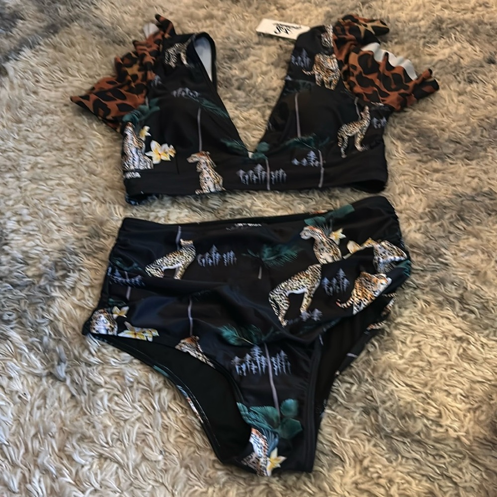 High waisted two piece swimsuit